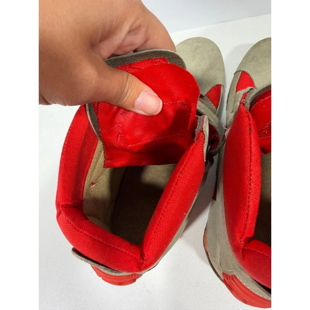 Vintage AXO Grey Red Suede Motocross Sport Boots High Top 90s Favaro Design‎